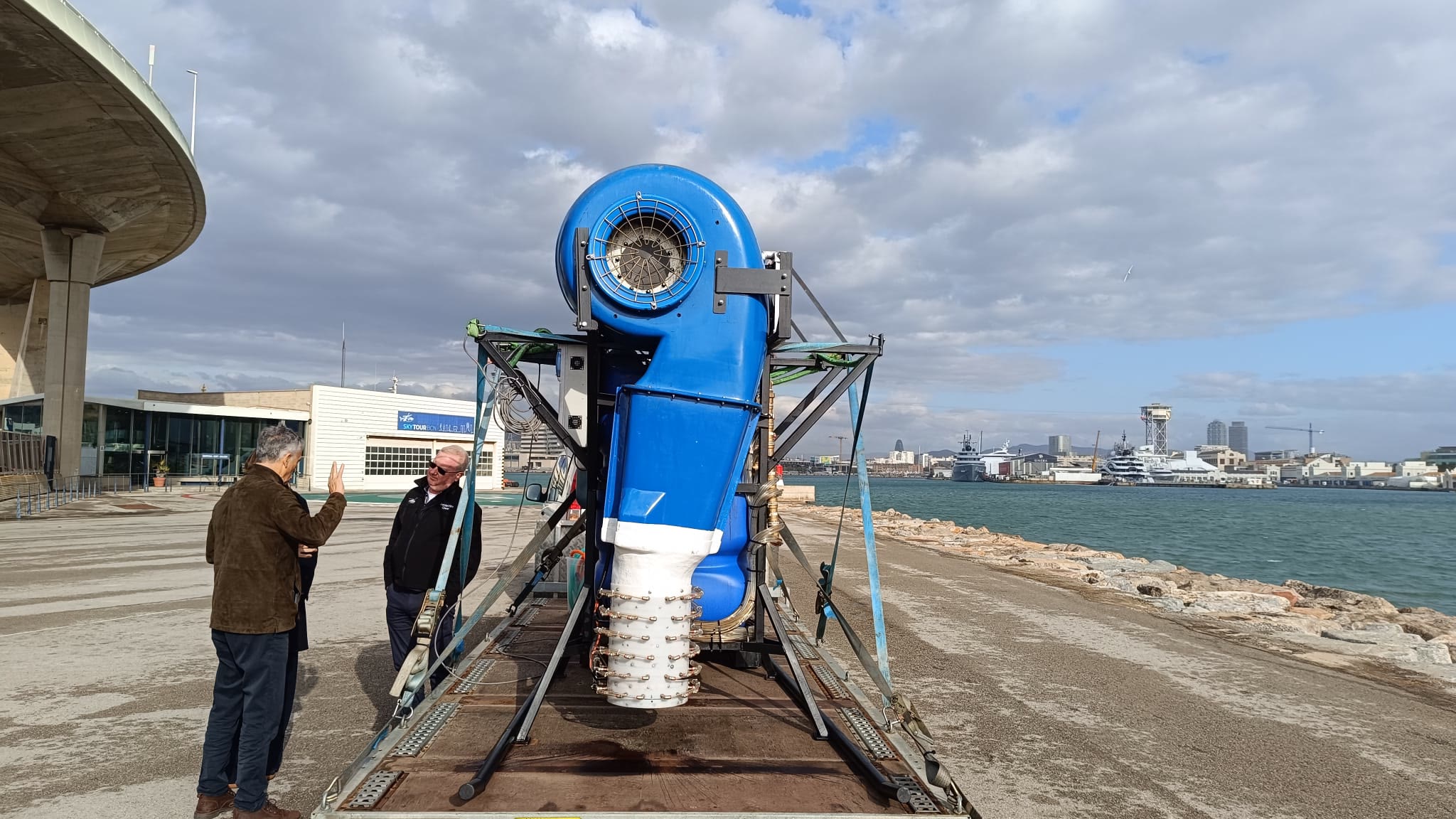 Helioss H1 prototype attachment secured on a trailer